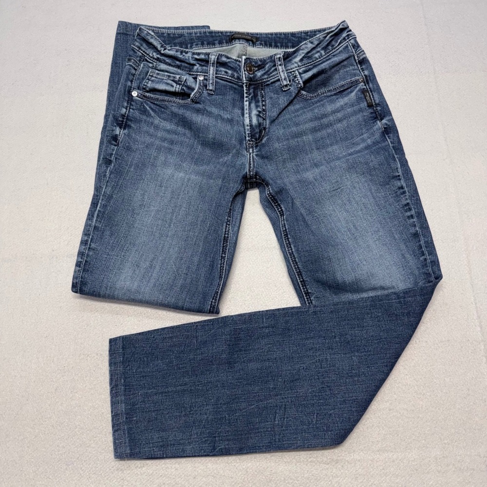 Silver Jeans Co. Boyfriend Jeans Womens 29 Blue Denim Mid Rise Contrast Stitch